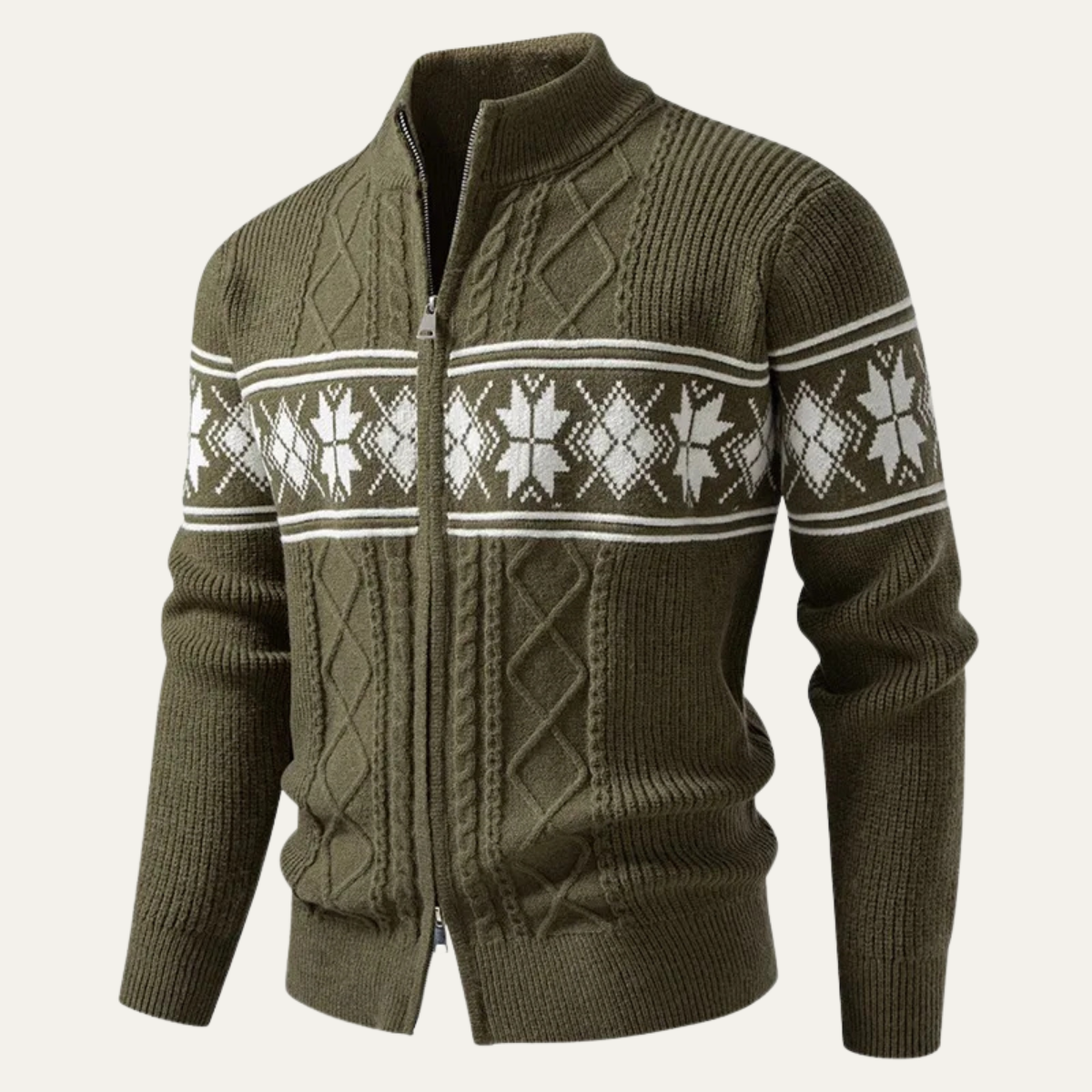 Gilet long zippé à col montant pour homme, style nordique