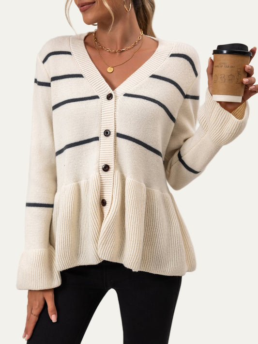 Gilet péplum rayé pour femme