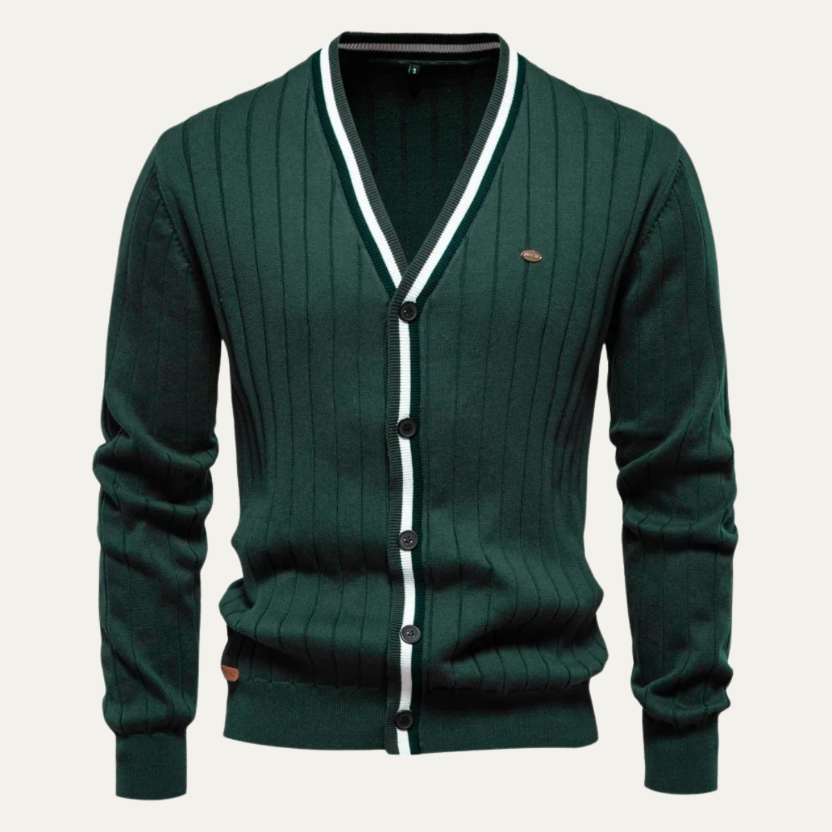 Gilet rayé à col en V pour homme