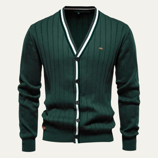 Gilet rayé à col en V pour homme