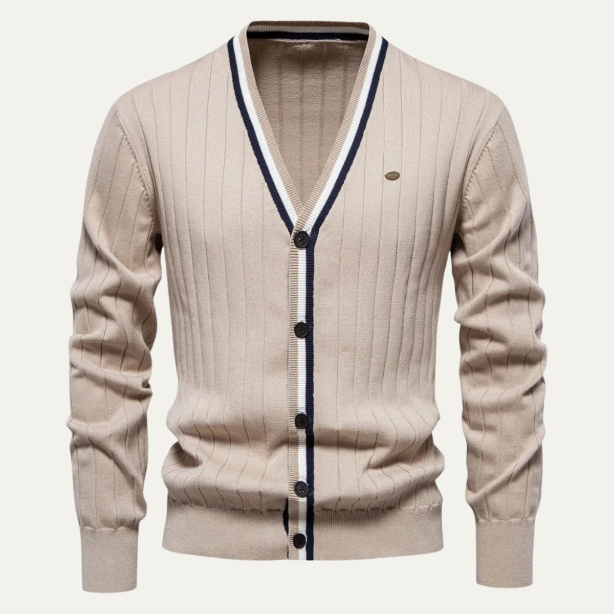 Gilet rayé à col en V pour homme