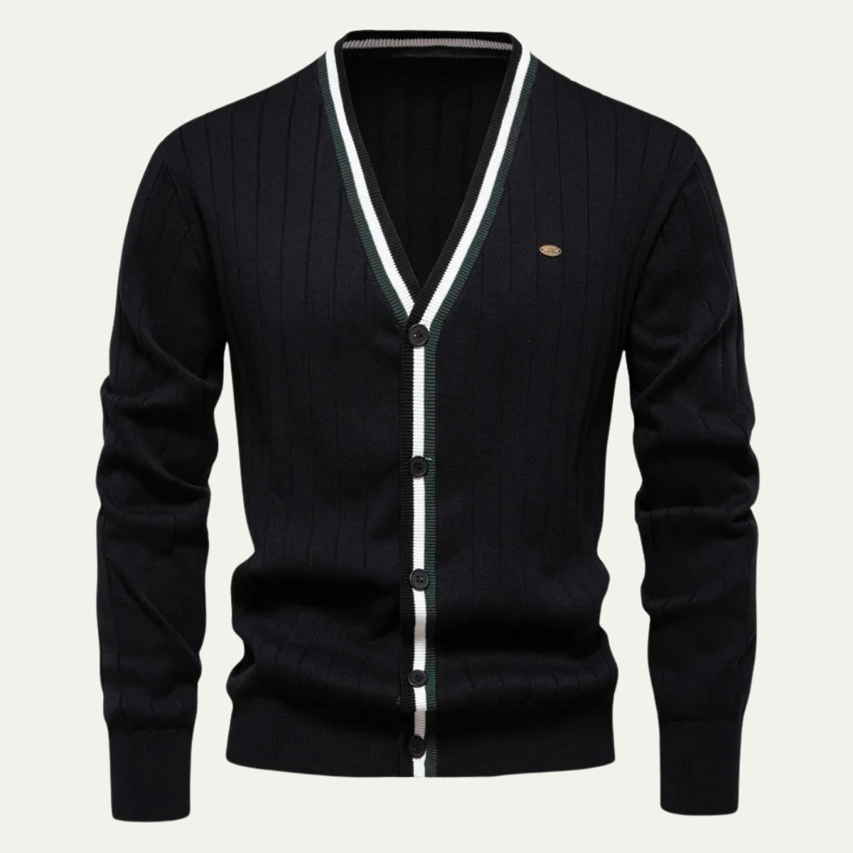 Gilet rayé à col en V pour homme