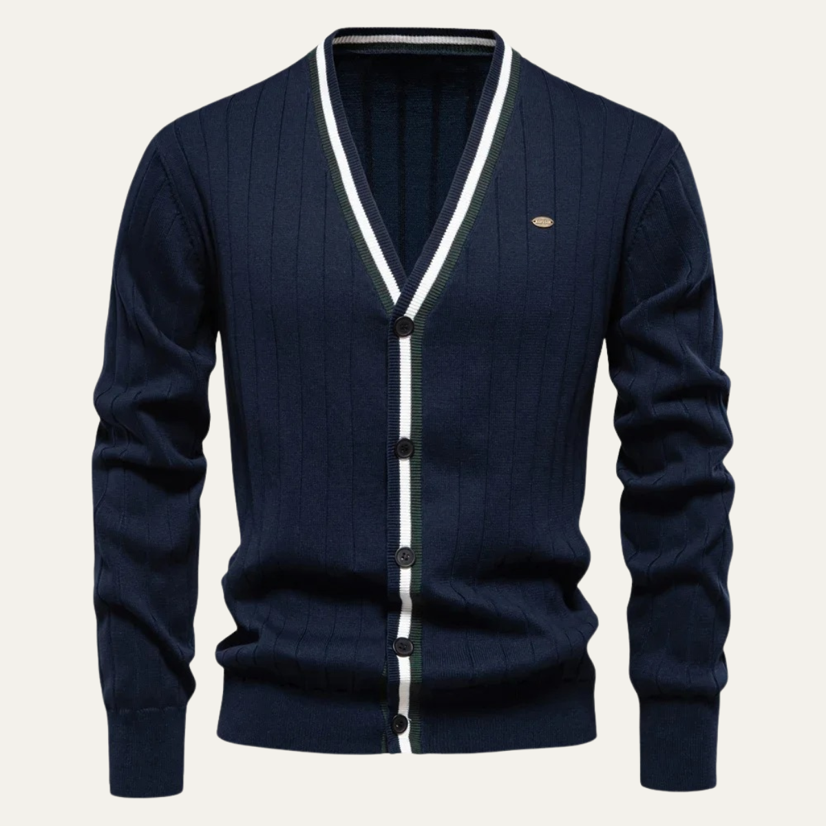 Gilet rayé à col en V pour homme