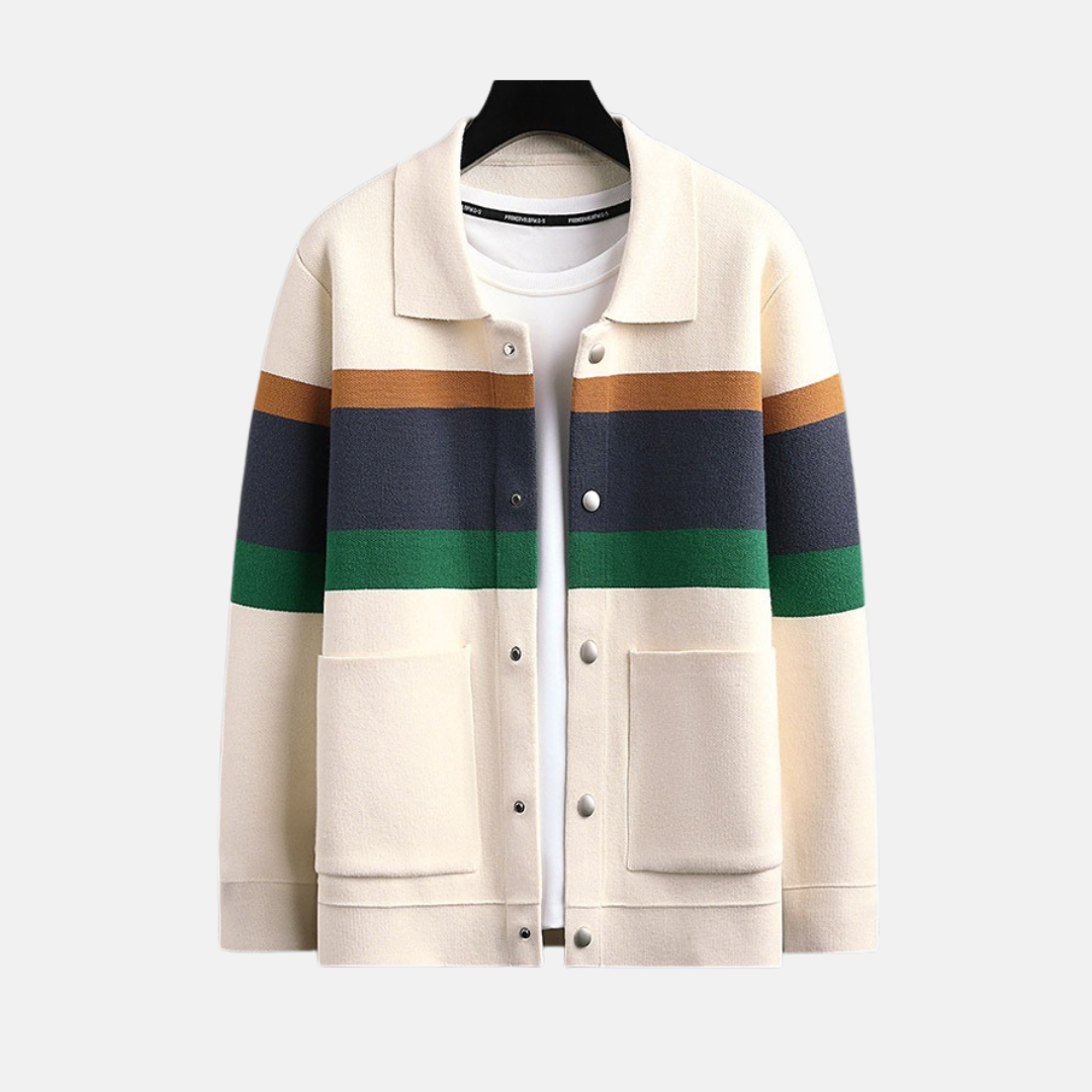 Gilet rayé en maille pour homme