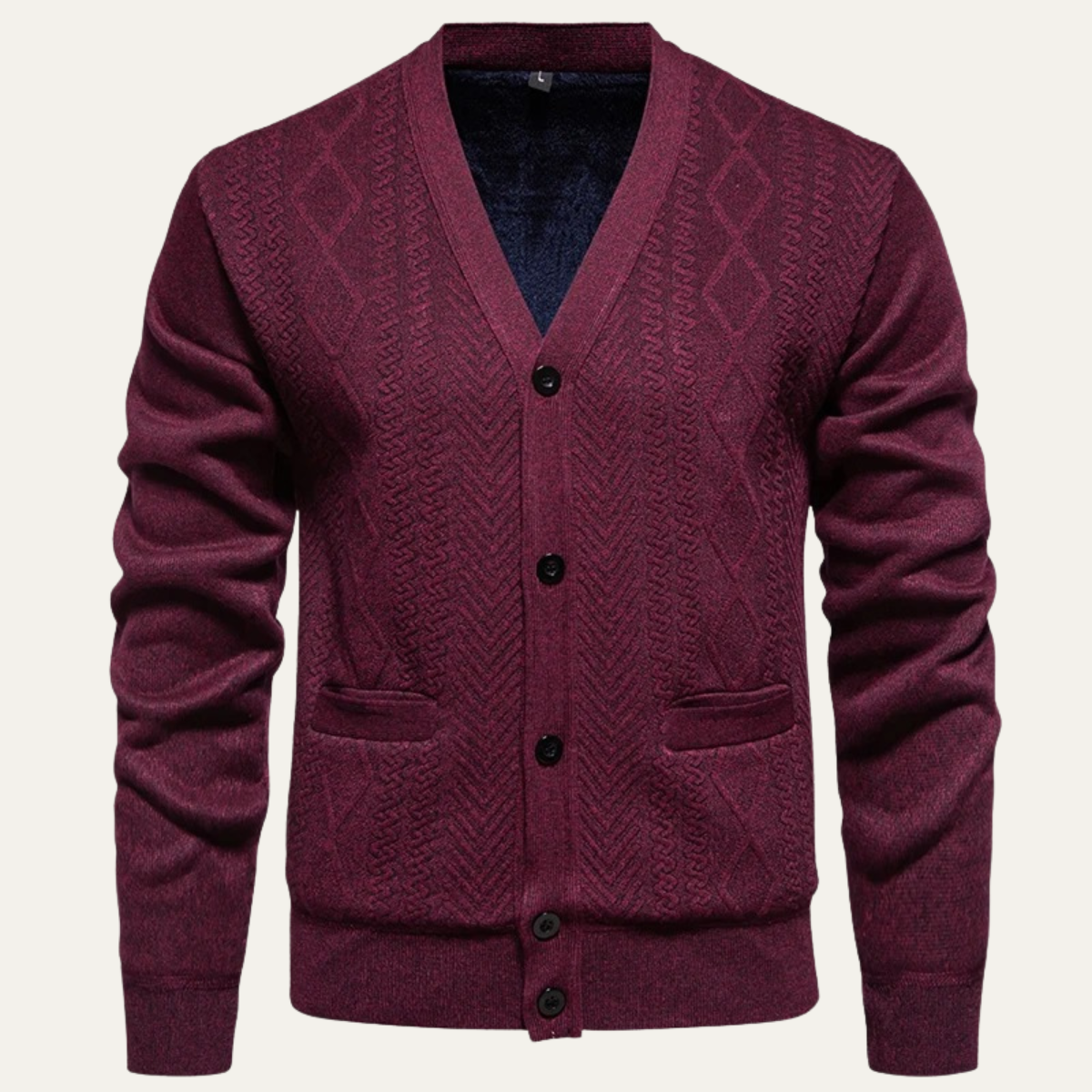 Gilet texturé à col en V pour homme