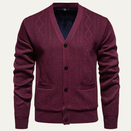Gilet texturé à col en V pour homme