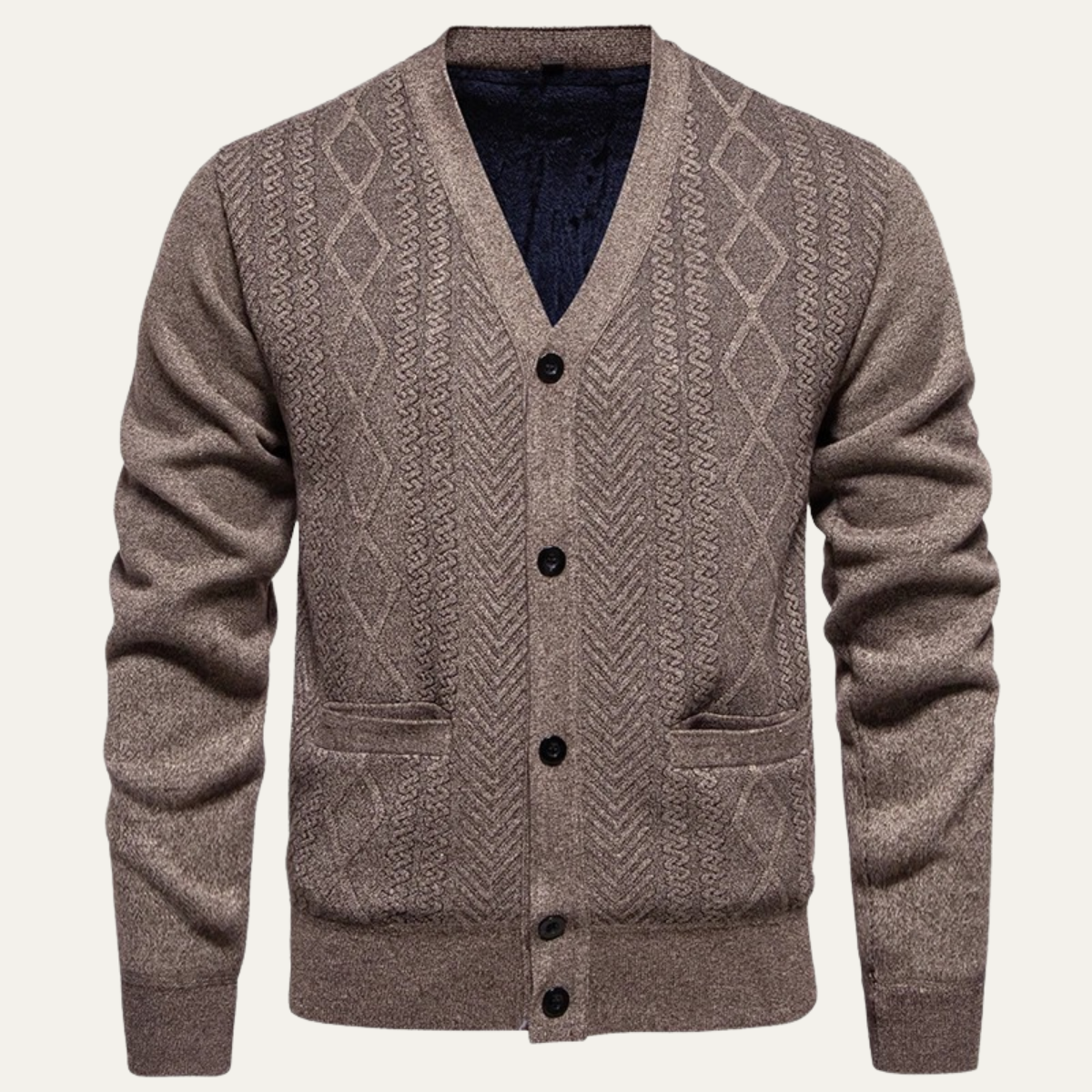 Gilet texturé à col en V pour homme