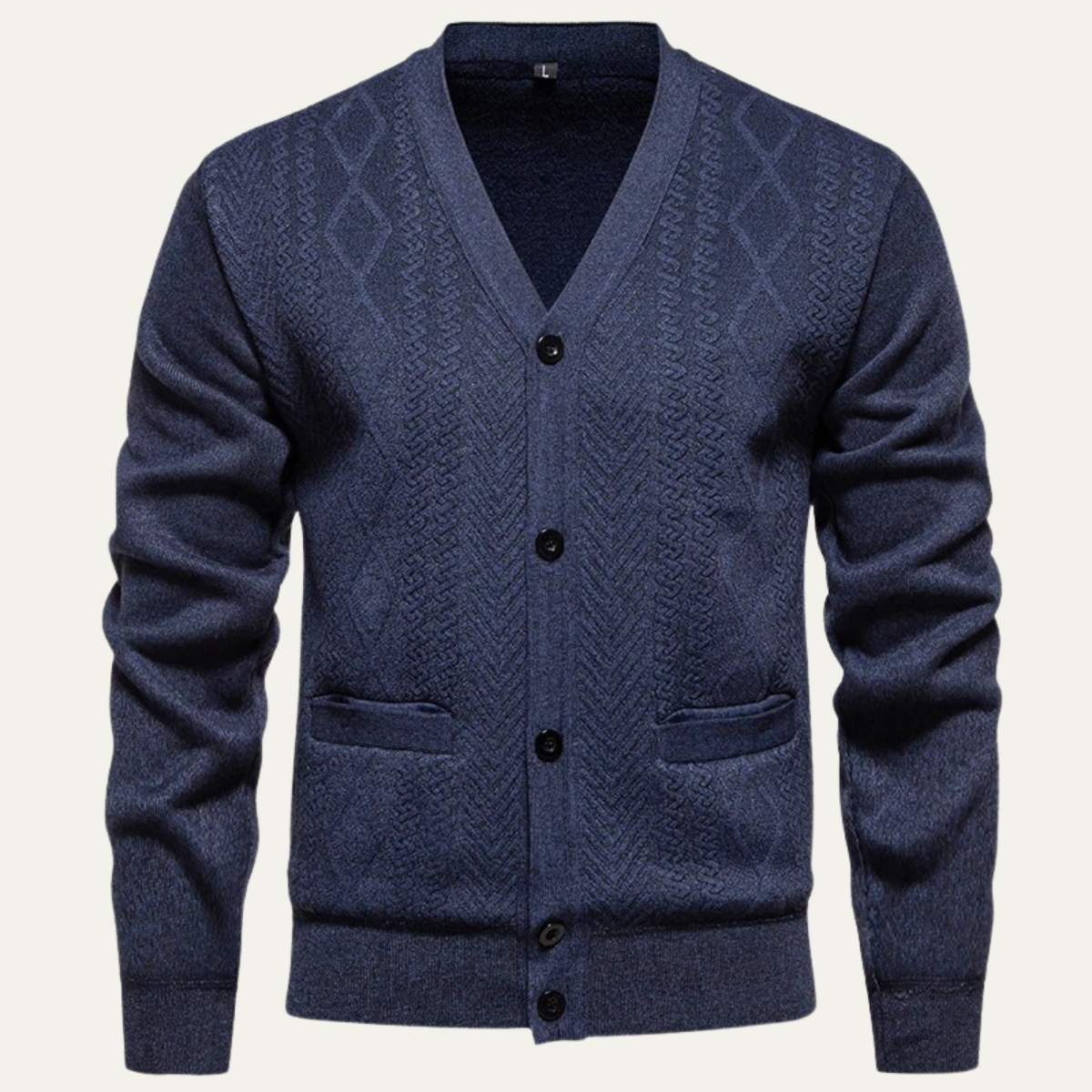 Gilet texturé à col en V pour homme