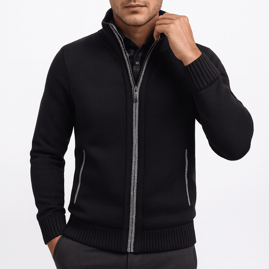 Cardigan zippé chaud en polaire pour homme