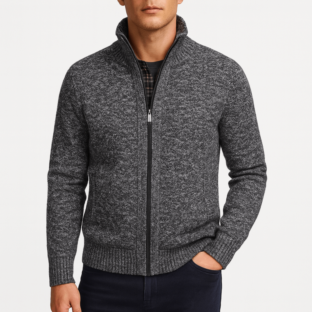 Cardigan zippé chaud en polaire pour homme
