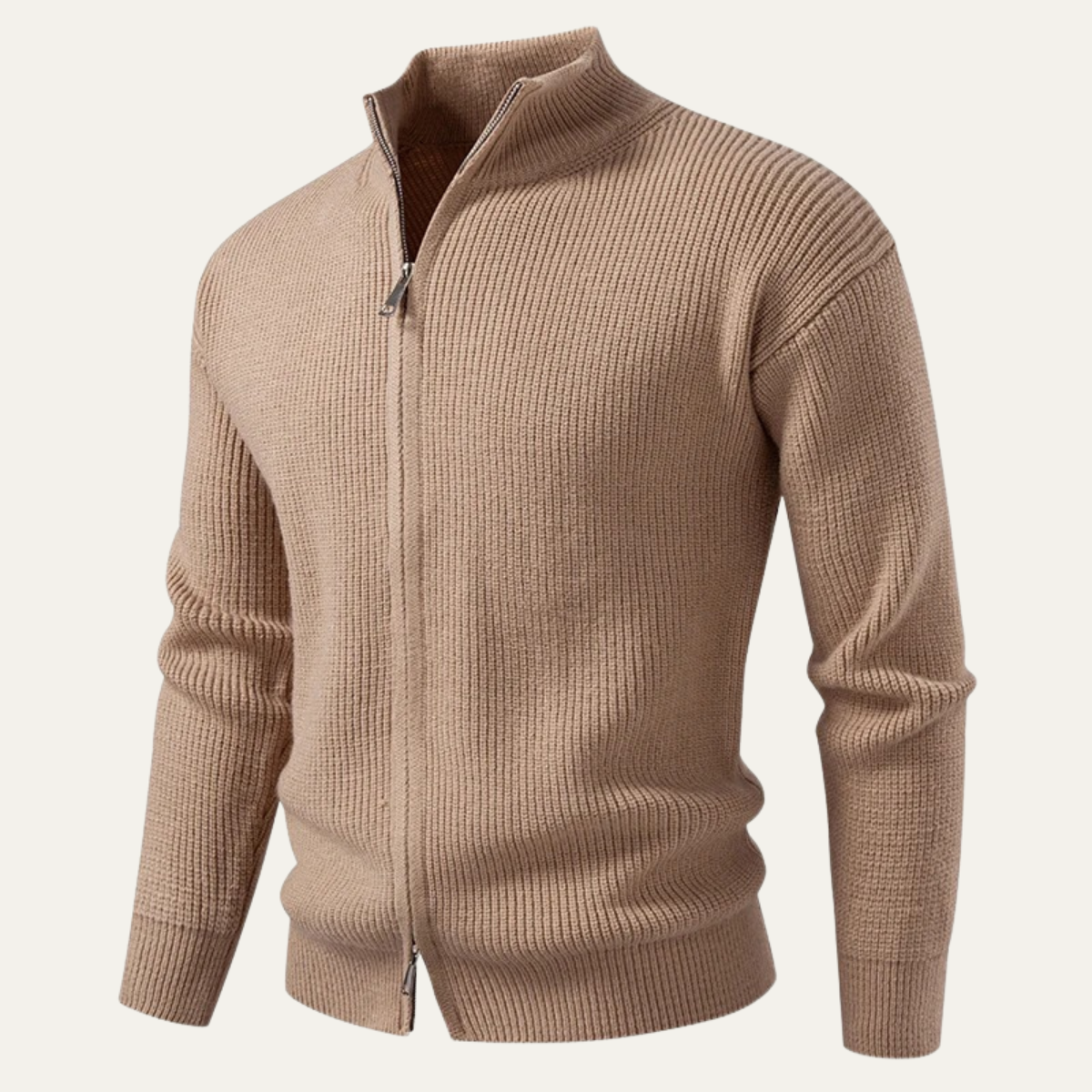 Gilet zippé côtelé épais d'hiver pour homme