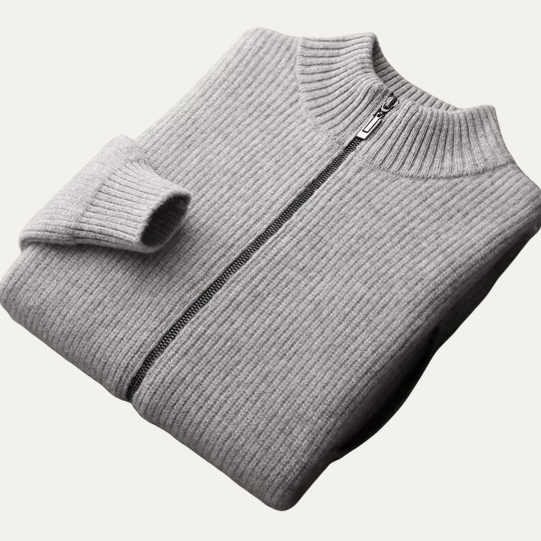 Gilet zippé côtelé pour homme