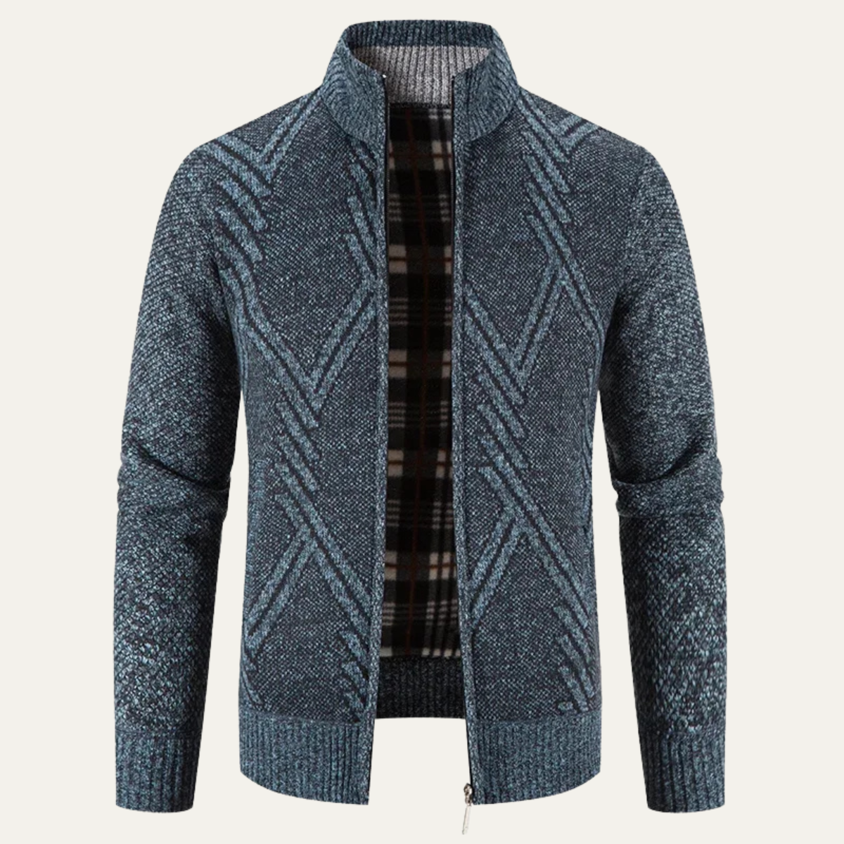 Gilet zippé en maille géométrique pour homme