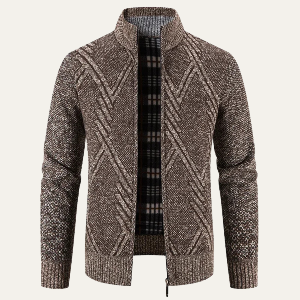 Gilet zippé en maille géométrique pour homme