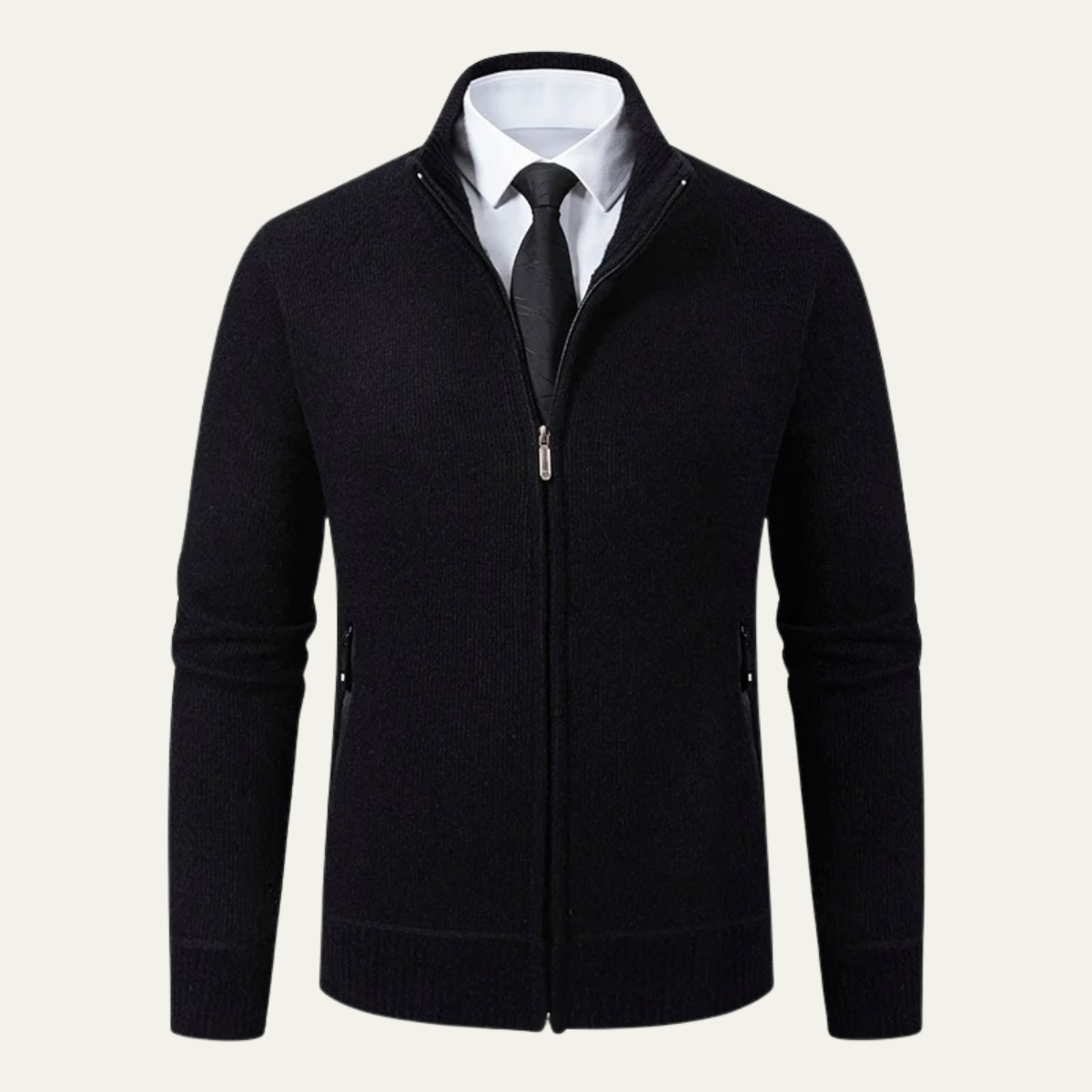 Gilet zippé en maille lisse pour homme
