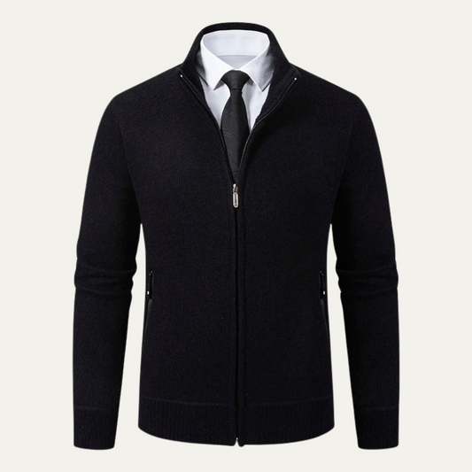 Gilet zippé en maille lisse pour homme
