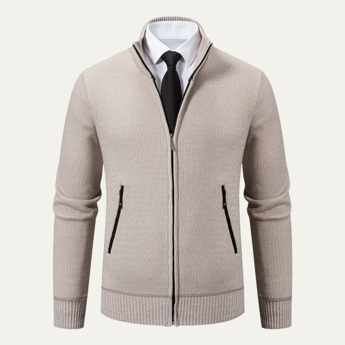Gilet zippé en maille lisse pour homme