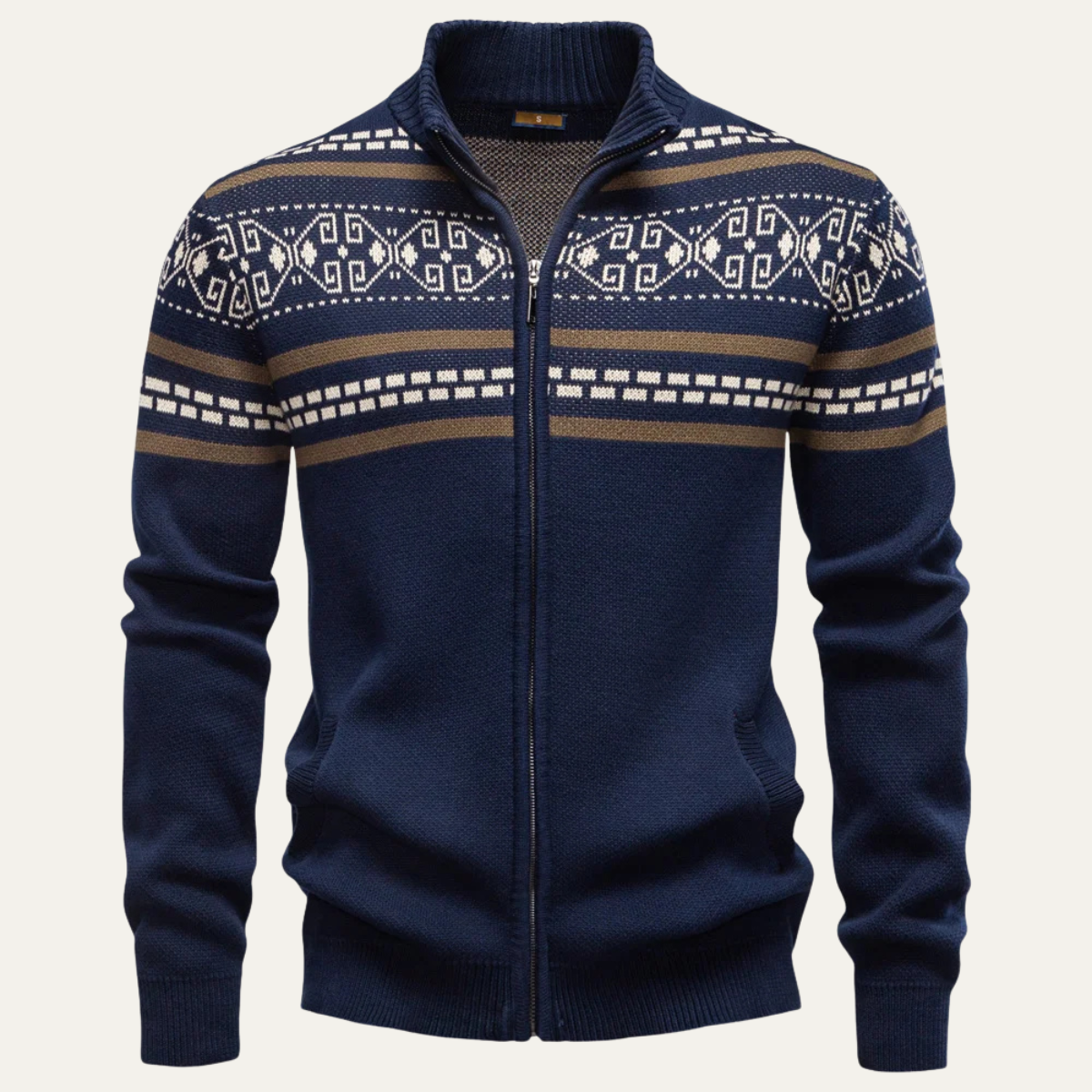 Gilet zippé pour homme à motifs Fair Isle