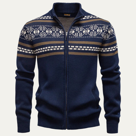 Gilet zippé pour homme à motifs Fair Isle