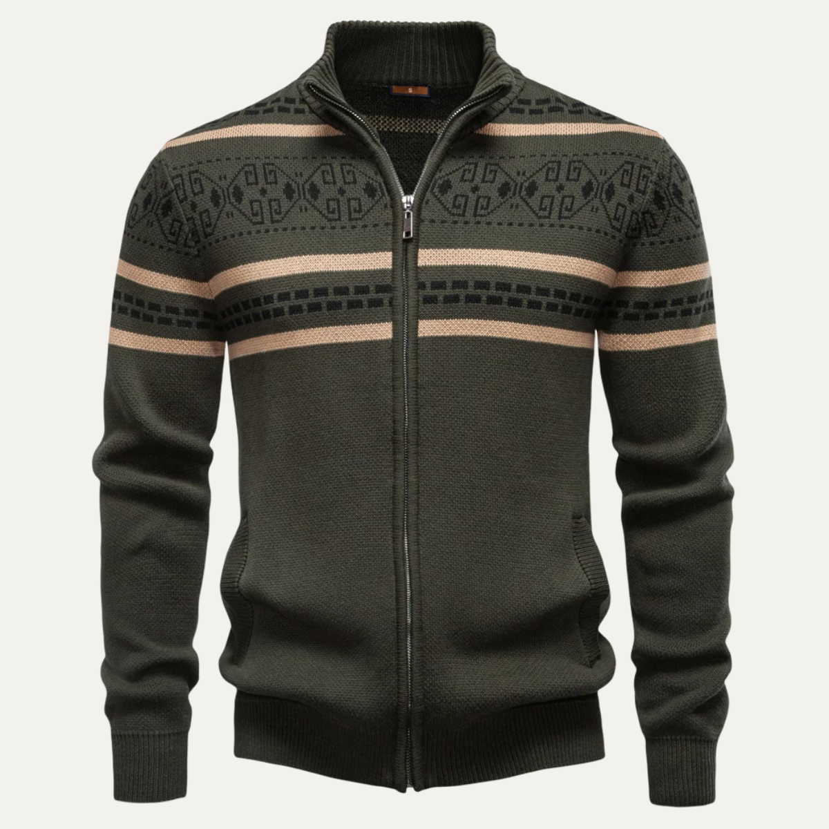 Gilet zippé pour homme à motifs Fair Isle