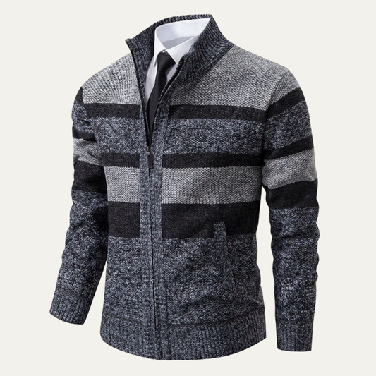 Gilet zippé rayé pour homme