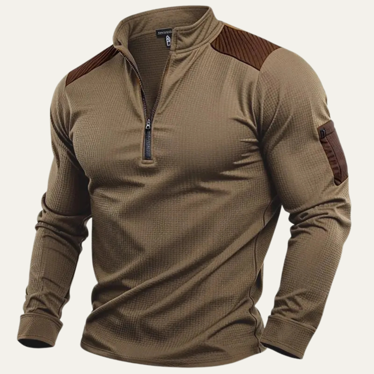 Haut tactique en maille à col zippé pour homme