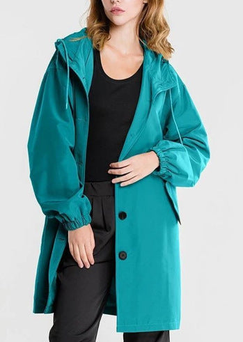 Imperméable trapèze à capuche pour femme
