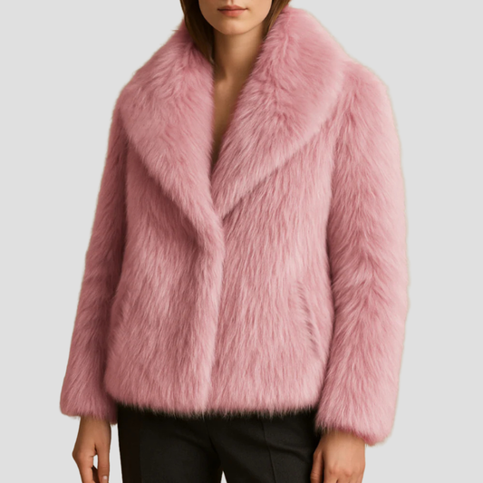 Manteau châle en fausse fourrure peluche pour femme
