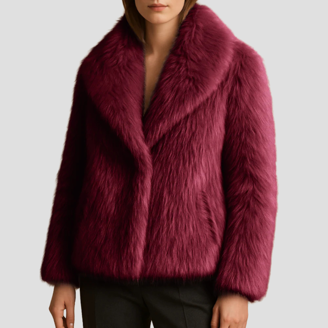 Manteau châle en fausse fourrure peluche pour femme