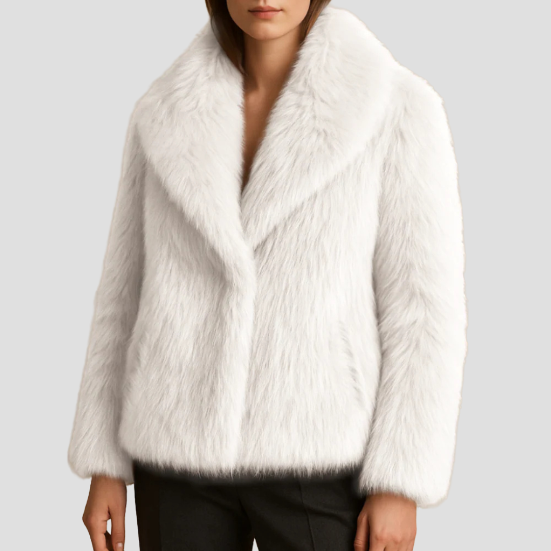 Manteau châle en fausse fourrure peluche pour femme