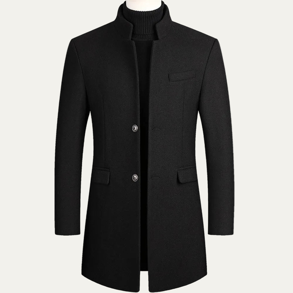 Manteau cintré pour homme à col mandarin