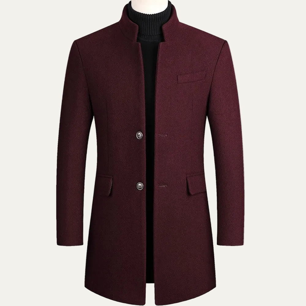 Manteau cintré pour homme à col mandarin