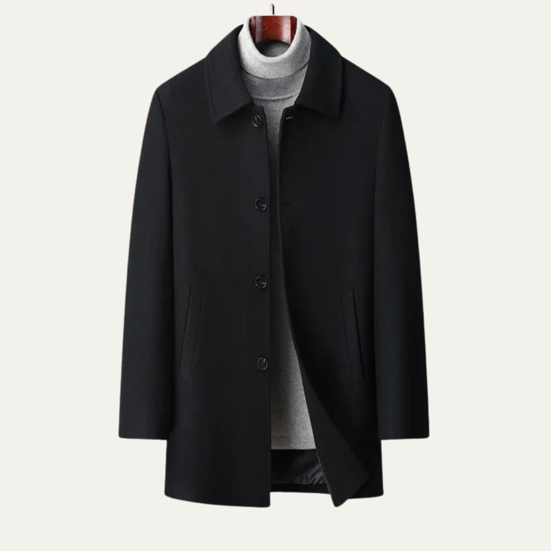 Manteau classique à simple boutonnage pour homme