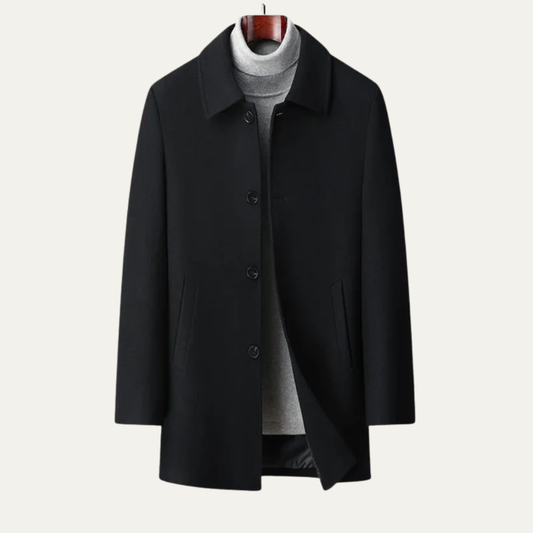 Manteau classique à simple boutonnage pour homme