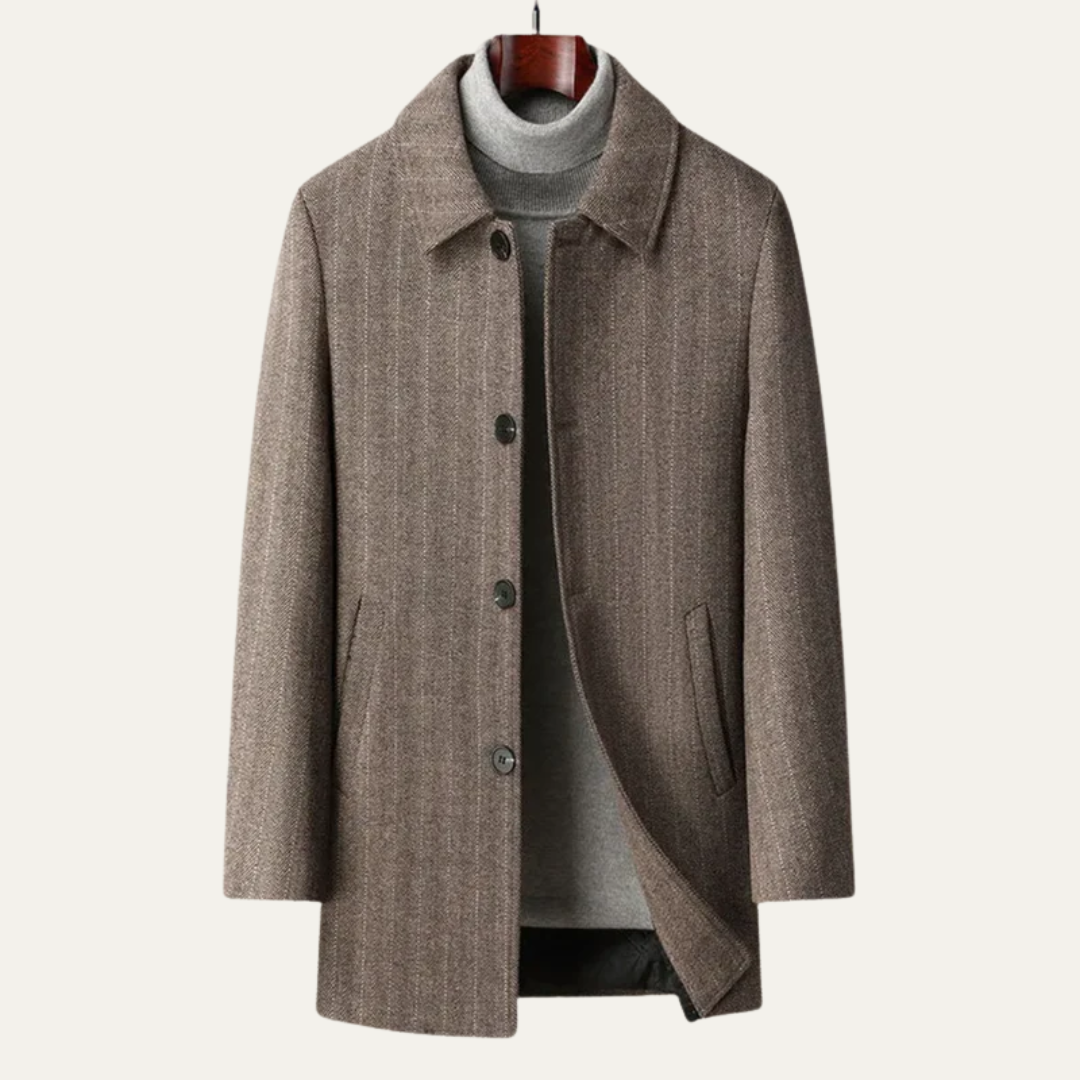 Manteau classique à simple boutonnage pour homme