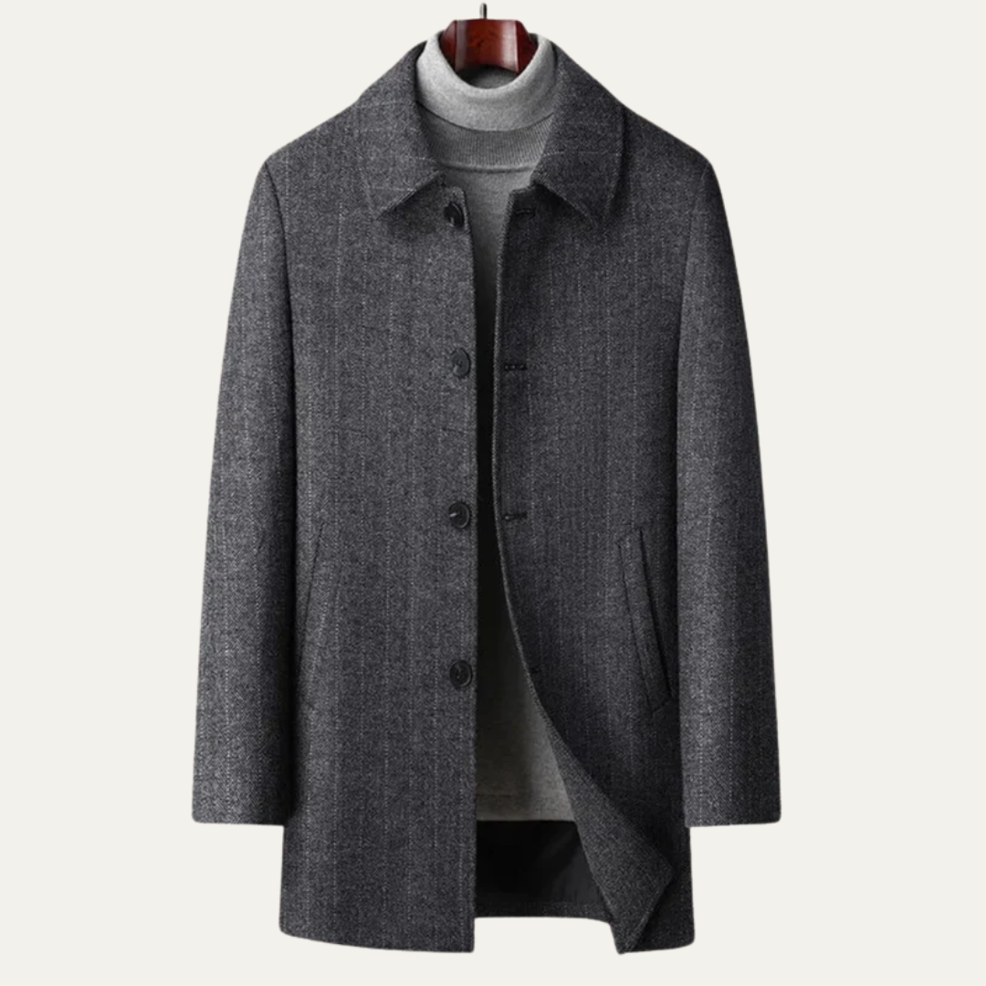 Manteau classique à simple boutonnage pour homme