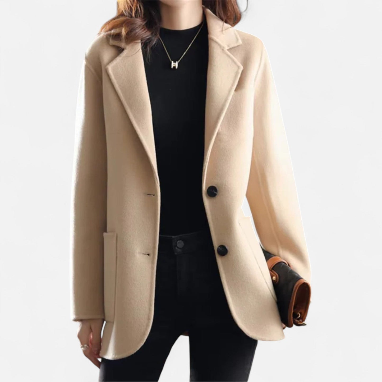 Manteau court en laine style blazer pour femme
