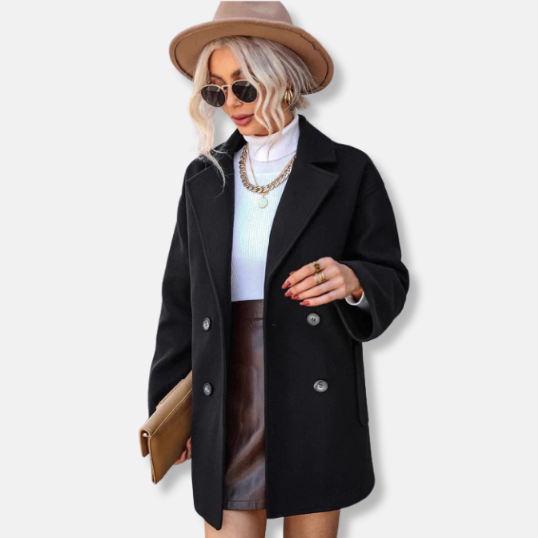 Manteau croisé carré pour femme