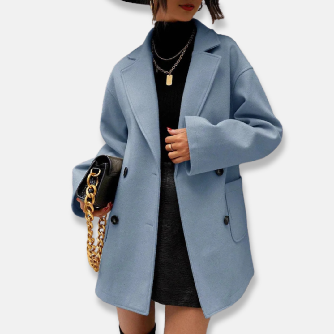Manteau croisé carré pour femme