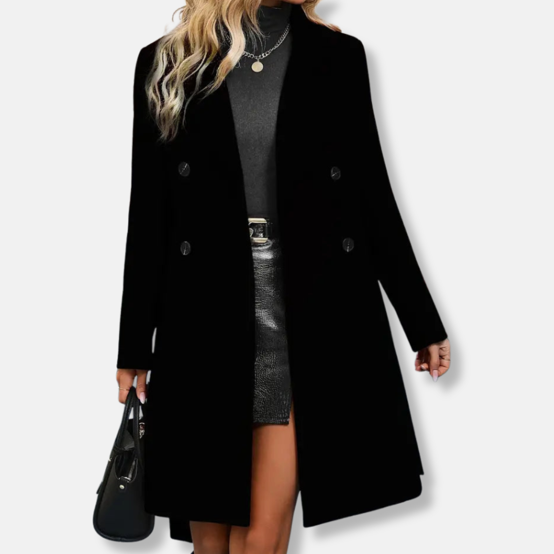 Manteau croisé élégant à ceinture pour femme