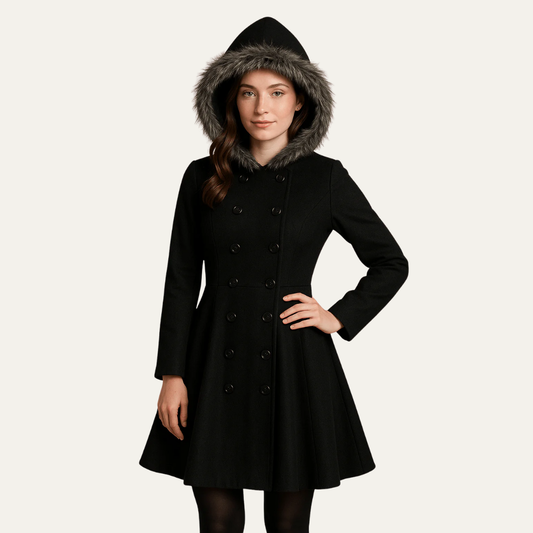 Manteau croisé évasé pour femme