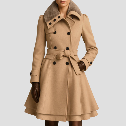 Manteau évasé croisé pour femme
