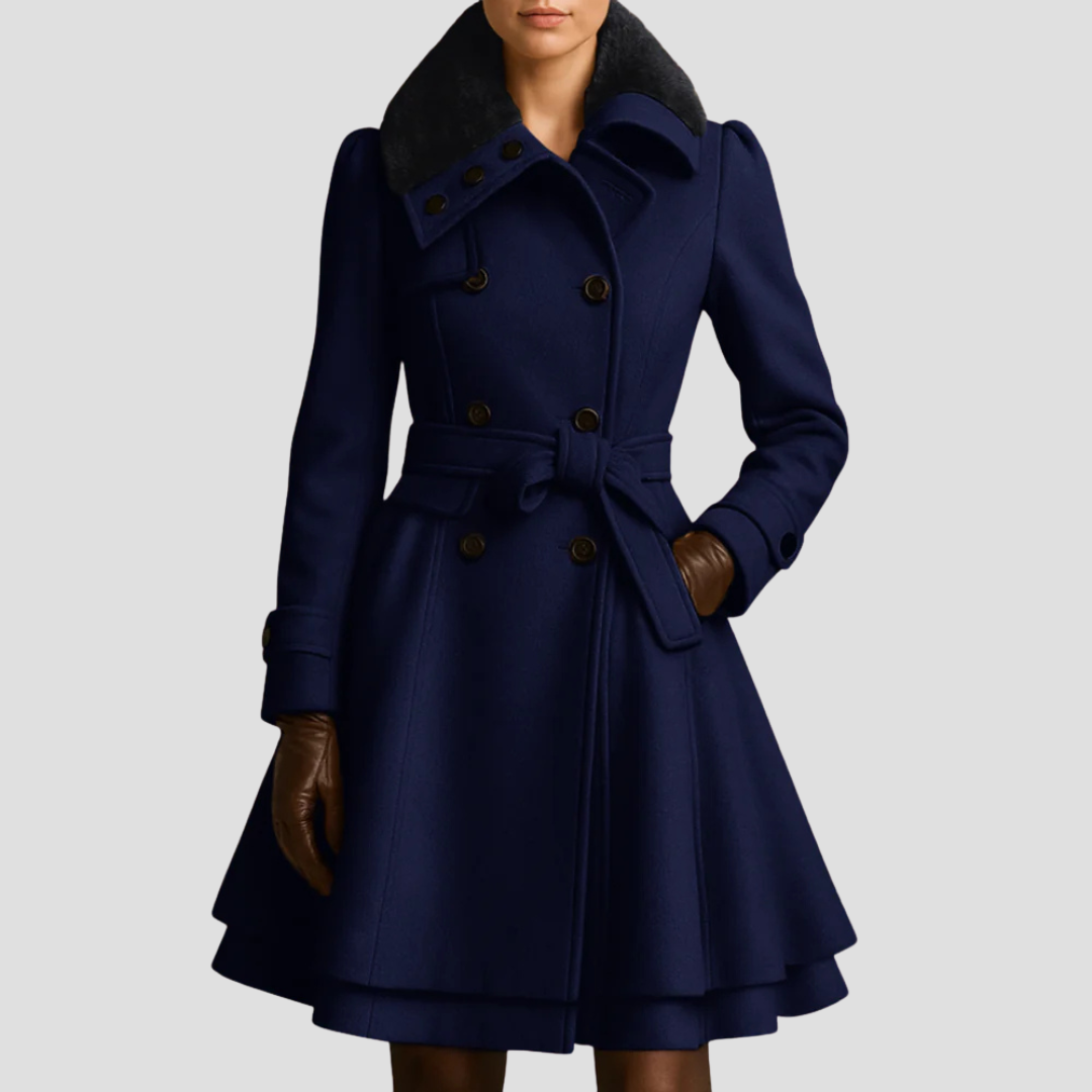 Manteau évasé croisé pour femme