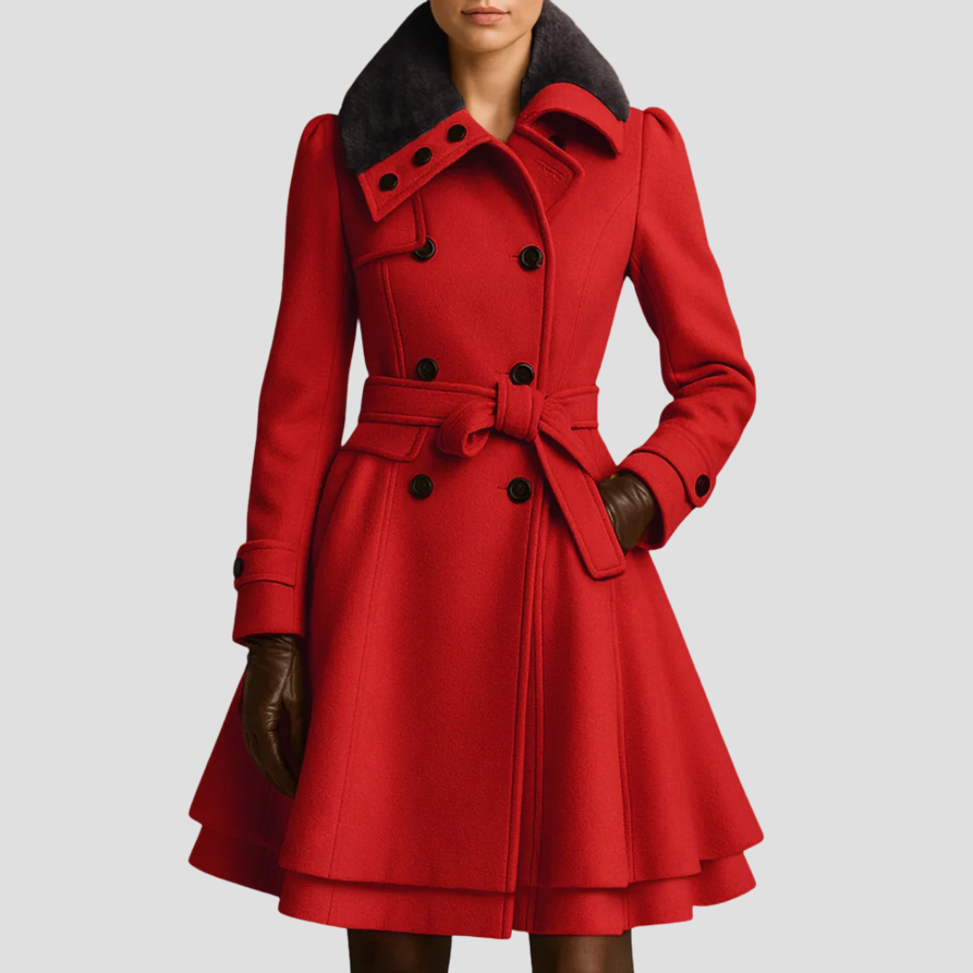 Manteau évasé croisé pour femme