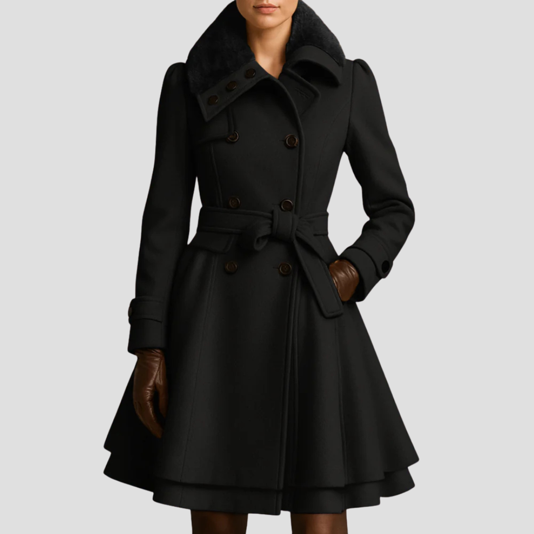 Manteau évasé croisé pour femme