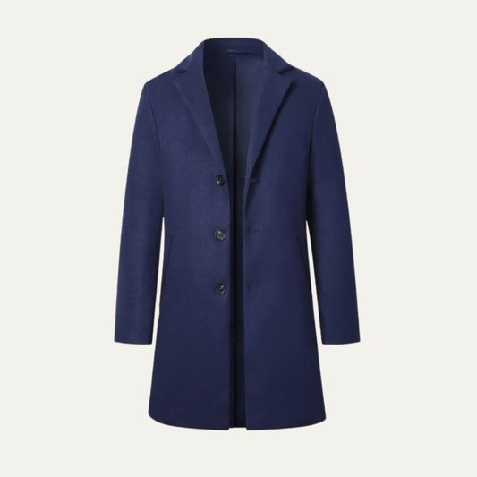 Manteau long classique à simple boutonnage pour homme