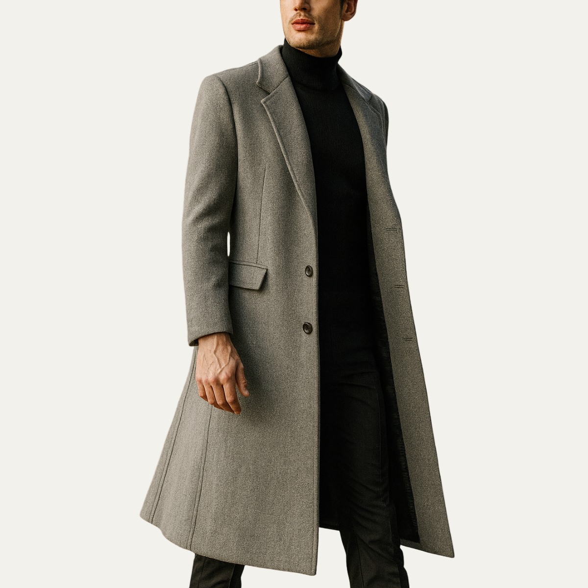 Manteau long classique pour homme