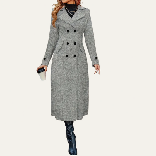 Manteau long croisé élégant pour femme