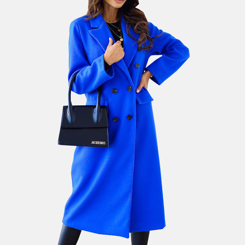Manteau long croisé pour femme