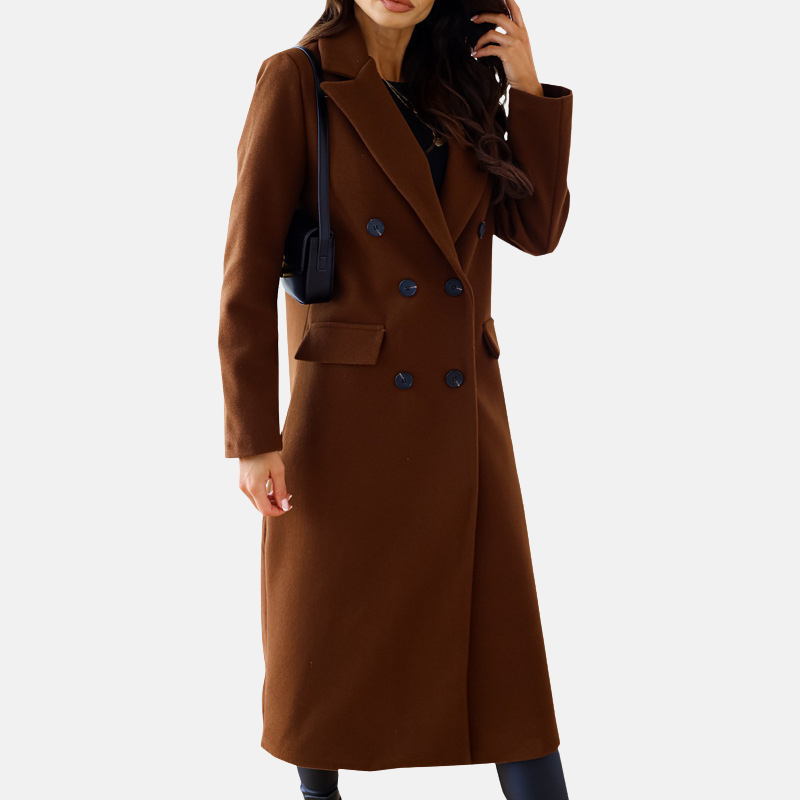 Manteau long croisé pour femme